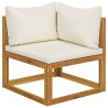 Salon de jardin 5 pcs avec coussins Bois d'acacia solide 644912644912