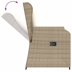 Salon de jardin avec coussins 3 pcs beige résine tressée 644914644914