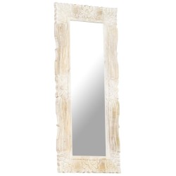 Miroir Blanc 110x50 cm Bois de manguier massif 644915644915