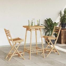 Tabourets de bar d'extérieur avec repose-pieds 2 pcs pliables en bambou 644917644917