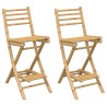 Tabourets de bar d'extérieur avec repose-pieds 2 pcs pliables en bambou 644917644917