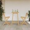 Tabourets de bar d'extérieur avec repose-pieds 2 pcs pliables en bambou 644917644917