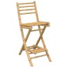 Tabourets de bar d'extérieur avec repose-pieds 2 pcs pliables en bambou 644917644917