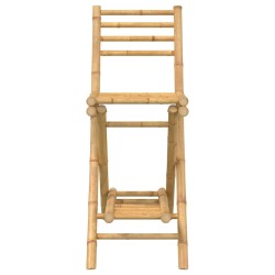 Tabourets de bar d'extérieur avec repose-pieds 2 pcs pliables en bambou 644917644917
