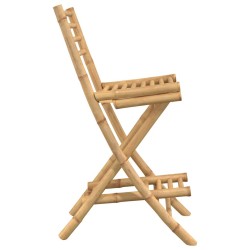 Tabourets de bar d'extérieur avec repose-pieds 2 pcs pliables en bambou 644917644917