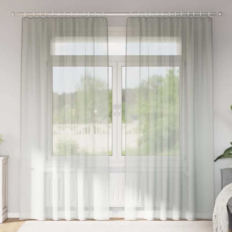 Rideaux en voile à œillets 2 pcs gris clair 644922644922