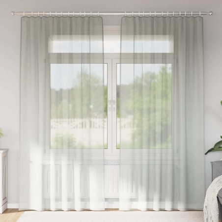 Rideaux en voile à œillets 2 pcs gris clair 644922644922