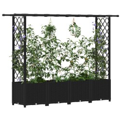 Lit Élevé avec Treillis et Toit Noir 203 x 40 x 136 cm PP 644925644925