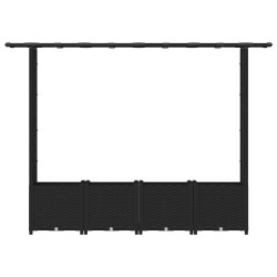 Lit Élevé avec Treillis et Toit Noir 203 x 40 x 136 cm PP 644925644925
