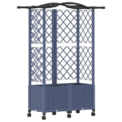 Lit Élevé avec Treillis et Toit Gris 122 x 40 x 144 cm PP 644926644926