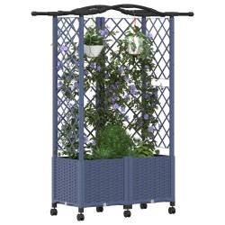 Lit Élevé avec Treillis et Toit Gris 122 x 40 x 144 cm PP 644926644926