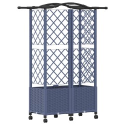 Lit Élevé avec Treillis et Toit Gris 122 x 40 x 144 cm PP 644926644926