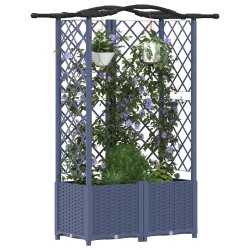 Lit Élevé avec Treillis et Toit Gris 122 x 40 x 138 cm PP 644927644927