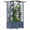 Lit Élevé avec Treillis et Toit Gris 122 x 40 x 138 cm PP 644927644927