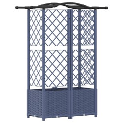 Lit Élevé avec Treillis et Toit Gris 122 x 40 x 138 cm PP 644927644927