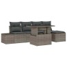 Ensemble de canapé de jardin avec coussin 6 pcs Gris polyrotin 644932644932
