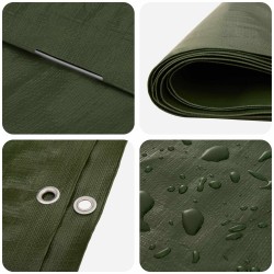 Bâche avec œillets Vert 4 x 6 m 260 gsm PE 644966644966