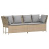 Canapé de jardin avec coussins beige résine tressée 644973644973