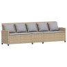 Canapé de jardin avec coussins beige résine tressée 644973644973