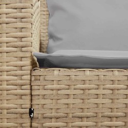 Canapé de jardin avec coussins beige résine tressée 644973644973