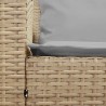 Canapé de jardin avec coussins beige résine tressée 644973644973