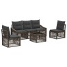 Ensemble de canapé de jardin 6 pcs Gris polyrotin 644974644974