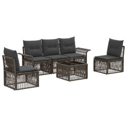 Ensemble de canapé de jardin 6 pcs Gris polyrotin 644975644975