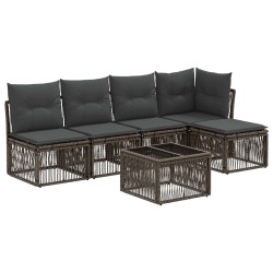 Ensemble de canapé de jardin 6 pcs Gris polyrotin 644976644976