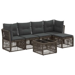 Ensemble de canapé de jardin 6 pcs Gris polyrotin 644977644977
