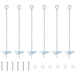 Ancre de terre 6 pcs Argenté Ø10 x 50 cm Métal galvanisé 644978644978