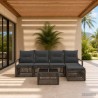 Ensemble de canapé de jardin 6 pcs Gris polyrotin 644979644979