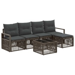 Ensemble de canapé de jardin 6 pcs Gris polyrotin 644979644979