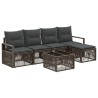 Ensemble de canapé de jardin 6 pcs Gris polyrotin 644979644979