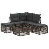 Ensemble de canapé de jardin 6 pcs Gris polyrotin 644981644981