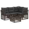 Ensemble de canapé de jardin 5 pcs Gris polyrotin 644983644983