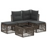Ensemble de canapé de jardin 5 pcs Gris polyrotin 644986644986