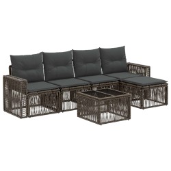 Ensemble de canapé de jardin 6 pcs Gris et Gris foncé polyrotin 644989644989