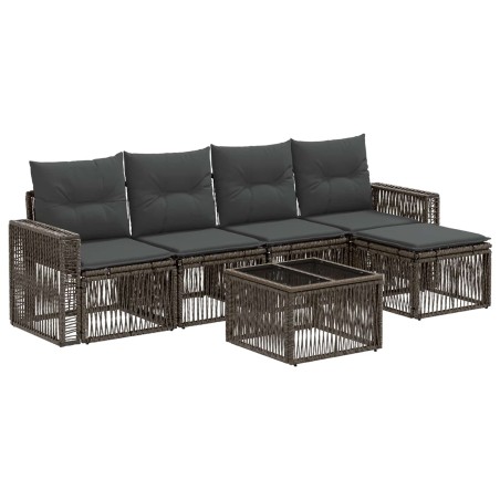 Ensemble de canapé de jardin 6 pcs Gris et Gris foncé polyrotin 644989644989