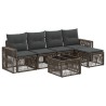 Ensemble de canapé de jardin 6 pcs Gris et Gris foncé polyrotin 644989644989