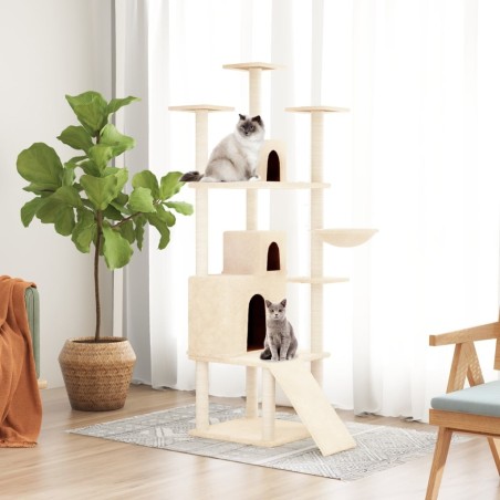 Arbre à chat avec griffoirs en sisal Crème 175 cm 644997644997