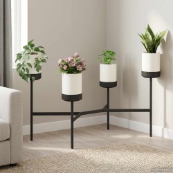 Stand à fleurs Blanc 125 x 55 x 81 cm PP et Acier 645001645001