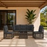 Ensemble de canapé de jardin 6 pcs Gris polyrotin 645003645003