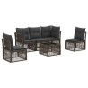 Ensemble de canapé de jardin 6 pcs Gris polyrotin 645003645003