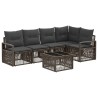 Ensemble de canapé de jardin 6 pcs Gris polyrotin 645006645006
