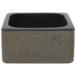Évier 30x30x15 cm Pierre de rivière Noir 645008645008