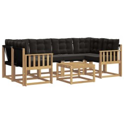 Ensemble de canapés d'extérieur 7 pcs Blanc et noir 645010645010