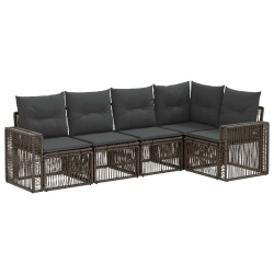 Ensemble de canapé de jardin 5 pcs Gris et Gris foncé polyrotin 645017645017