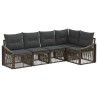 Ensemble de canapé de jardin 5 pcs Gris polyrotin 645018645018