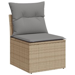Ensemble de canapé de jardin 6 pcs avec coussins en rotin synthétique beige 645019645019