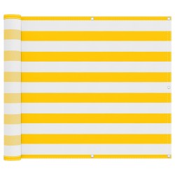 Écran de balcon Jaune et blanc 100 x 600 cm Tissu Oxford 645020645020